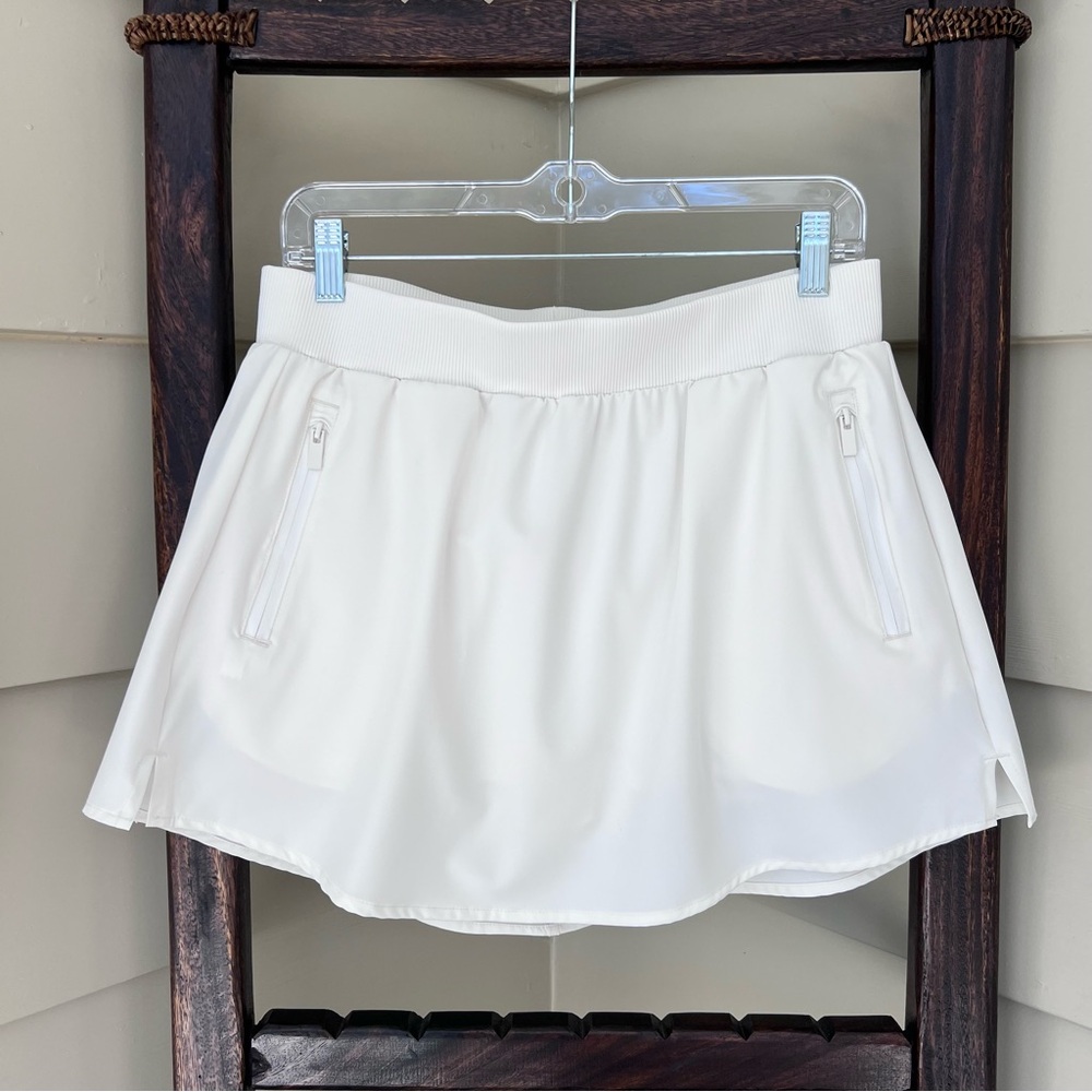 Avia Active Skort Ladies Size Small 4/6 Ivory Womens Shorts Zip Pockets NWOT